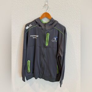 Connacht Rugby Men's Gray and Green Hooded Jacket